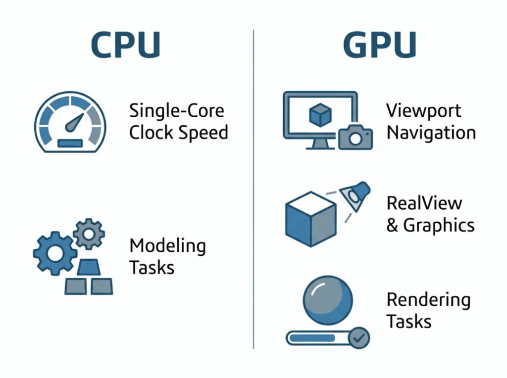 CPU versus GPU task split in SOLIDWORKS CPU versus GPU task split in SOLIDWORKS