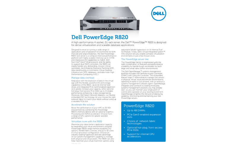 Specification of Dell PowerEdge R820