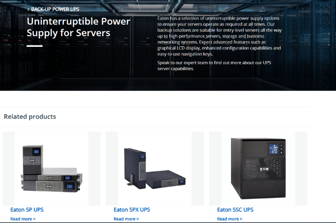 Eaton UPS Systems for Servers