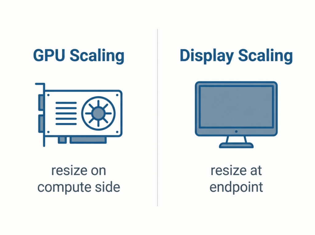 GPU scaling versus display scaling comparison GPU scaling versus display scaling comparison