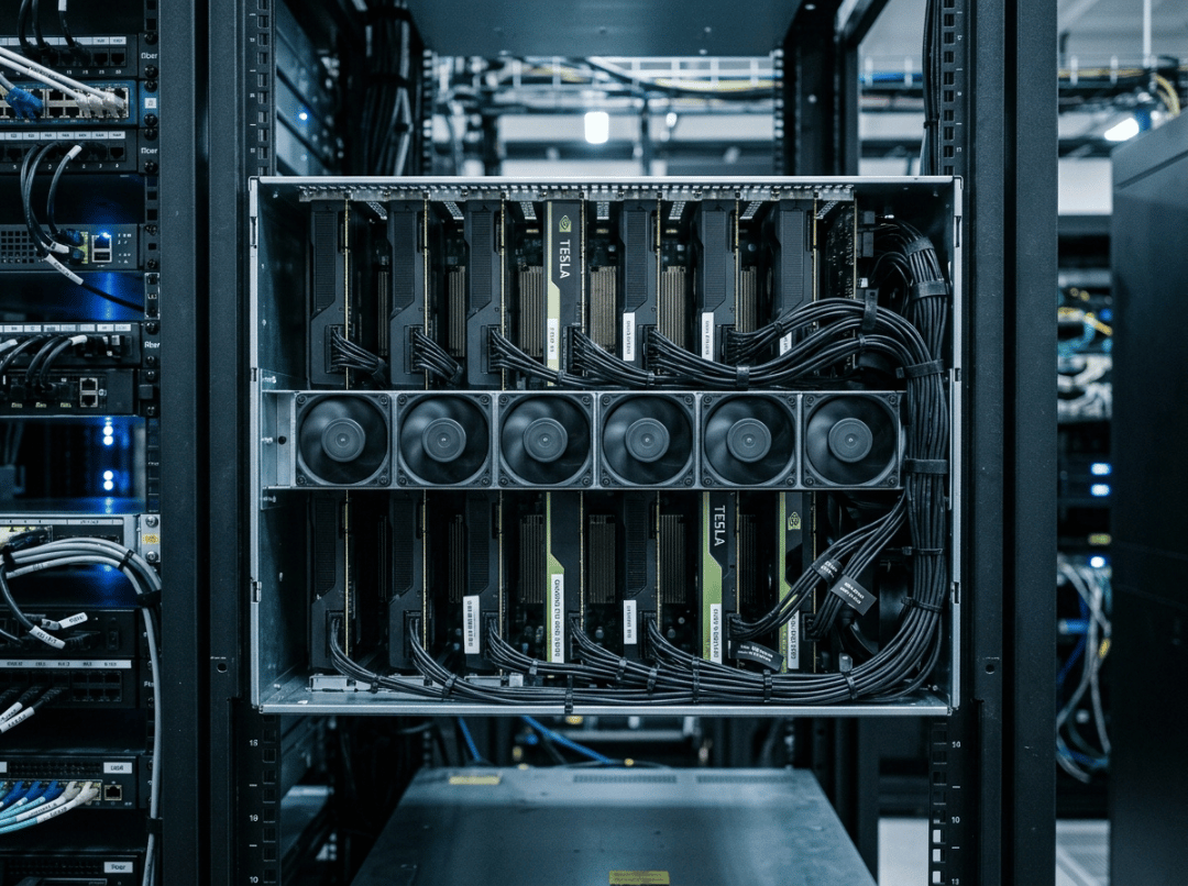 Rackmount GPU server in a data center