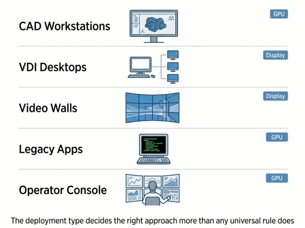 Scaling choice by server use case Scaling choice by server use case