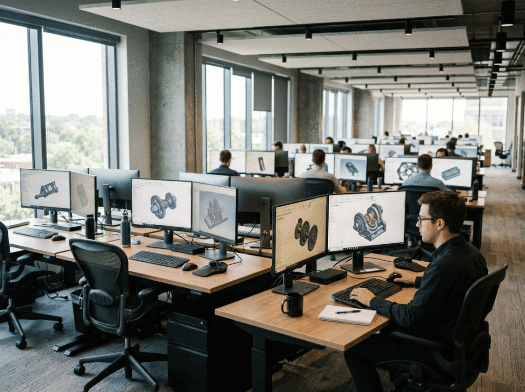 Standardized CAD workstation fleet in an office Standardized CAD workstation fleet in an office