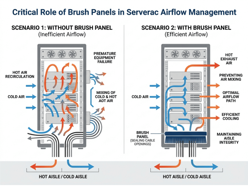 Brush Panel Front to Rear Pass Through Airflow Brush Panel Front to Rear Pass Through Airflow