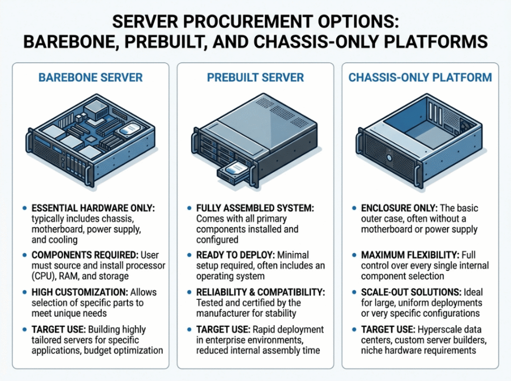 Barebone server vs prebuilt vs chassis only comparison Barebone server vs prebuilt vs chassis only comparison