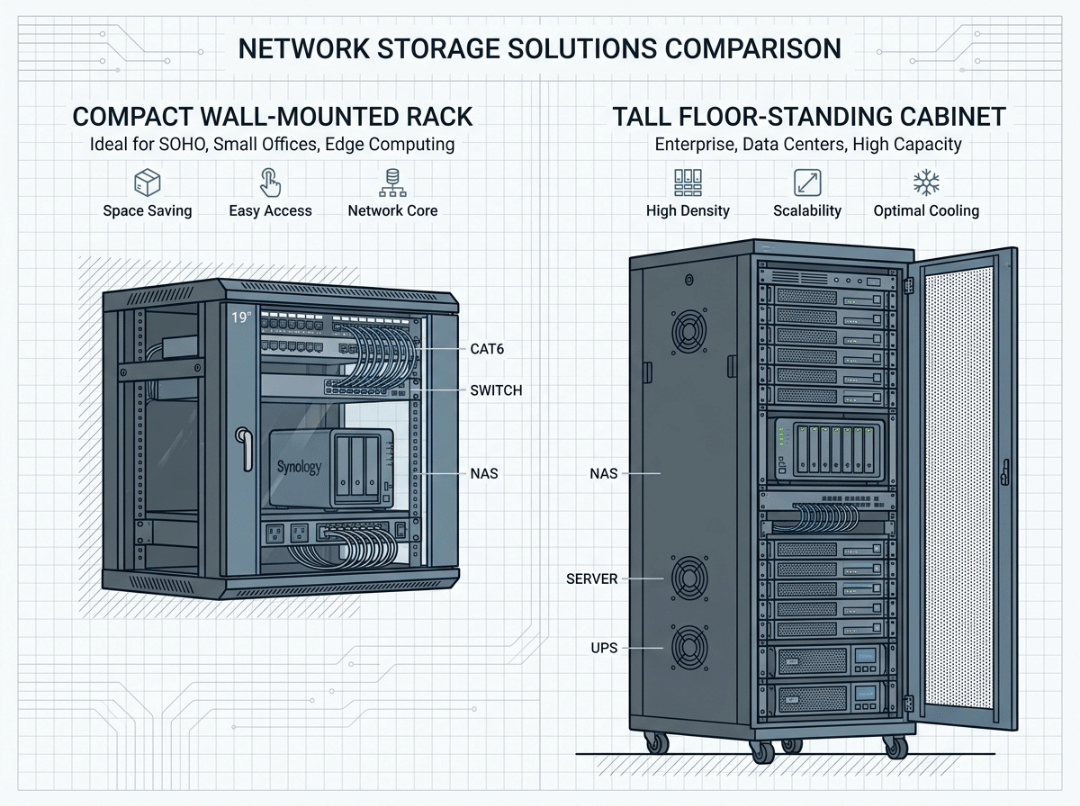 Wall mount rack vs floor standing rack comparison