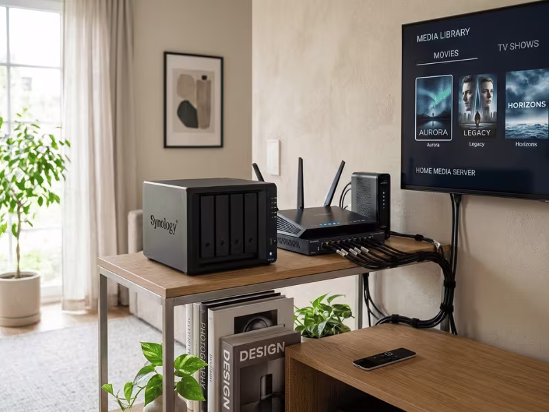 4 bay NAS in home media setup 4 bay NAS in home media setup