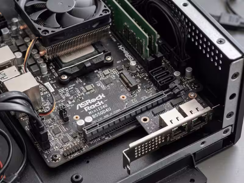 Compact NAS PCIe slot close up Compact NAS PCIe slot close up