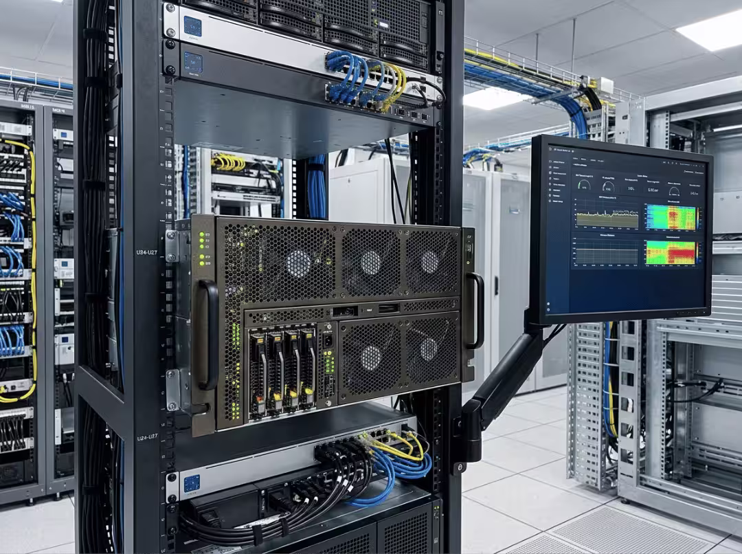 GPU server in data center rack