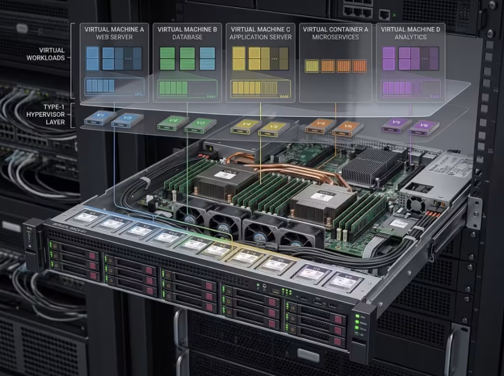 One server hosting multiple nodes One server hosting multiple nodes