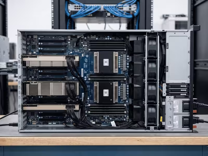 Open GPU server showing PCIe slot layout Open GPU server showing PCIe slot layout