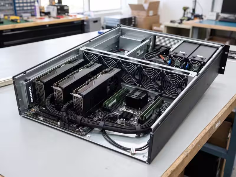 4U GPU server case with four GPUs and front to back airflow 4U GPU server case with four GPUs and front to back airflow
